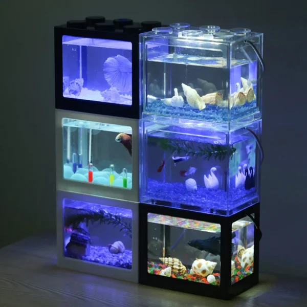 Aquarium Fish Tank Creative Multicolor Stackable Building Blocks Ecological for Small Reptile Pet Box Landscape Seawedecoration - Image 3