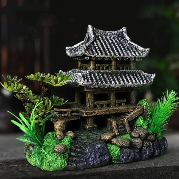 Simulation Decoration Fish Tank Ornament Ornament Resin Aquarium Ornament Fish Tank Landscape House Model Aquarium Ornament