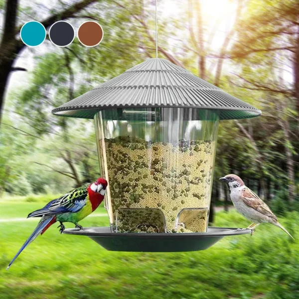 Window Wild Bird Feeder House Transparent Plastic Bird Feeder Hanging Peanut Nut Feeding Station Garden Seed Dispenser - Image 5