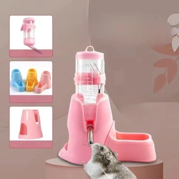 Hamster Water Feeder Small Animal Automatic Water Dispenser Drinking Water Bottle Bowls Dish with Food Container for Small Pet - Image 2