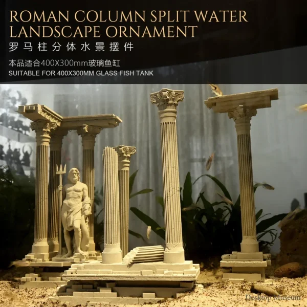 Full height 185mm fish tank water feature Roman column decoration LTCP-407 - Image 5