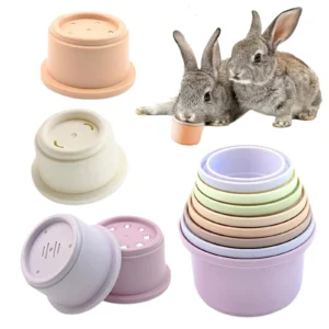 8Pcs Stacking Cups Toys for Rabbits Chinchillas Guinea Pigs  Multi-Colored Reusable Plastic Nesting Toys Stacking Cups Set