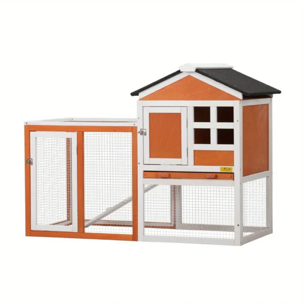 Wooden Rabbit Hutch Cage House Habitat Animal Pet Chicken Coop Outdoor - Image 5