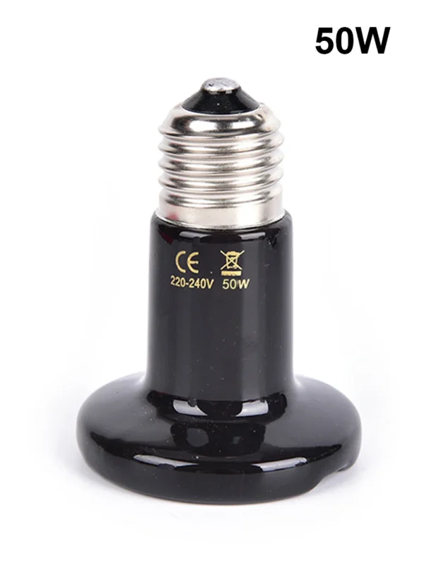 Reptile Heat Lamp Black Infrared Ceramic Emitter Heat Light Bulb Pet Brooder 220-240V Touch Lamp For Chameleon Cage Snake Tank - Image 8