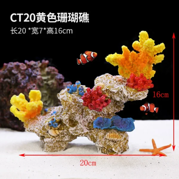 Fish Simulation Fake Coral Landscaping Full Rockery Aquatic Plants Decoration Marine Aquarium Scenery Fish and Hideout House - Image 12