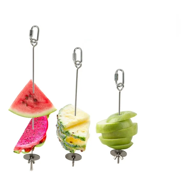 Pet Parrots Birds Food Holder Support Stainless Steel Fruits Spear Stick Meat Fruit Vegetable Skewer Tool - Image 5