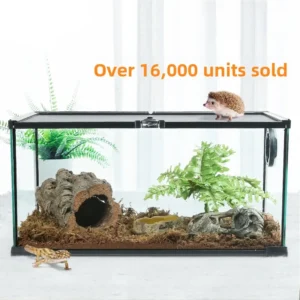 Reptizoo Glass Reptile Breeding Tank for Lizards Snakes Beetles Fs Tortoises Aquatic And Terrestrial Pet Care Box