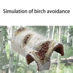 Reptile Hide Cave Small Animal Hideaway Artificial Birch Resin Hideout Cave Help Breeding For Snakes Lizards Leopard Gecko