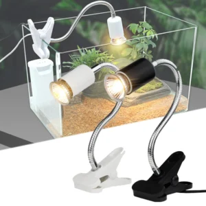 220V E27 Reptile Heating Lamp Holder Goose Neck Clip-on Lamp Holder UVB 25W/50W/75W Infrared Heat Bulb for Lizard Turtle Snake